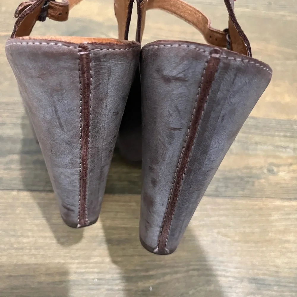 Naya Brown Leather Maeve Platform‎ Sandals Sz. 9